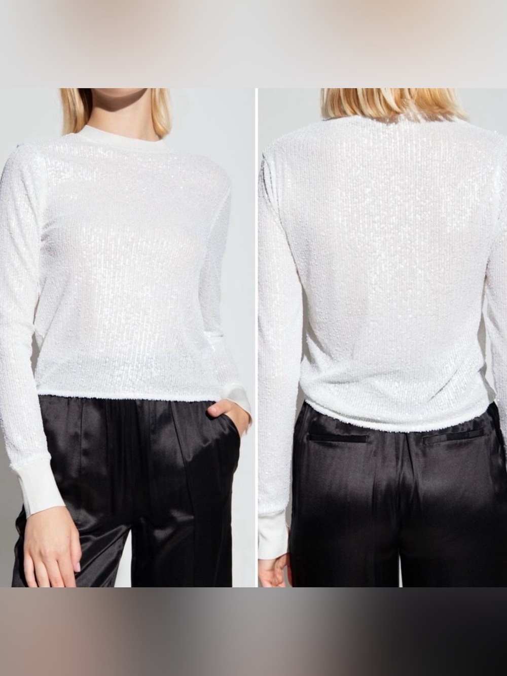 All Saints White Sequin Crewneck Pullover. Size XS in mint condition.
